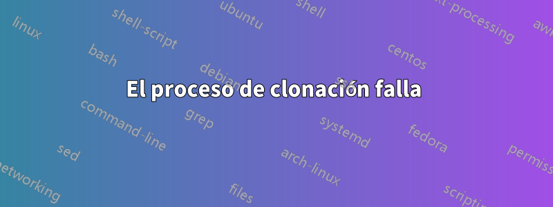 El proceso de clonación falla