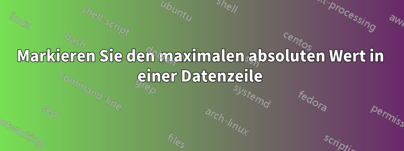 Markieren Sie den maximalen absoluten Wert in einer Datenzeile