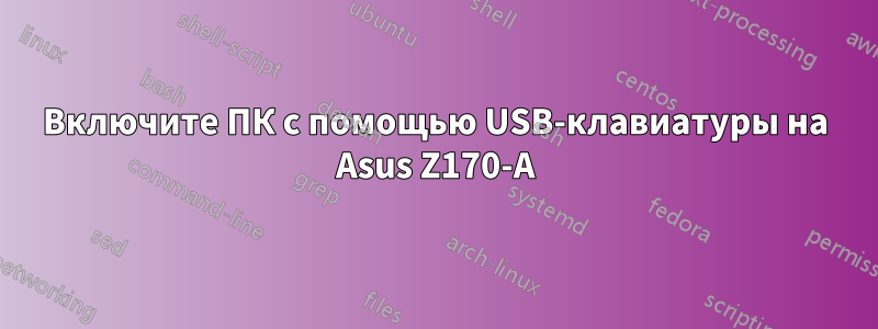 Включите ПК с помощью USB-клавиатуры на Asus Z170-A