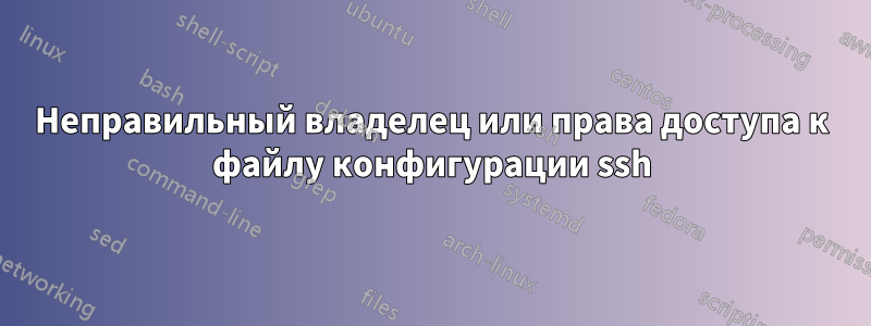Неправильный владелец или права доступа к файлу конфигурации ssh