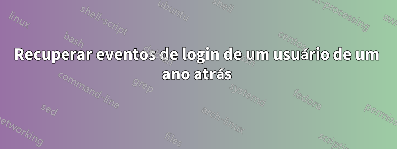 Recuperar eventos de login de um usuário de um ano atrás