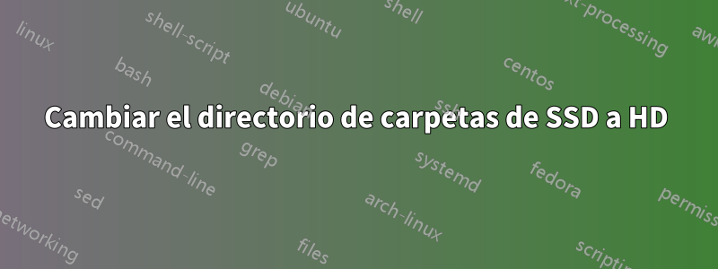 Cambiar el directorio de carpetas de SSD a HD