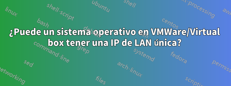 ¿Puede un sistema operativo en VMWare/Virtual box tener una IP de LAN única?
