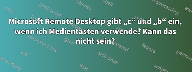 Microsoft Remote Desktop gibt „c“ und „b“ ein, wenn ich Medientasten verwende? Kann das nicht sein?