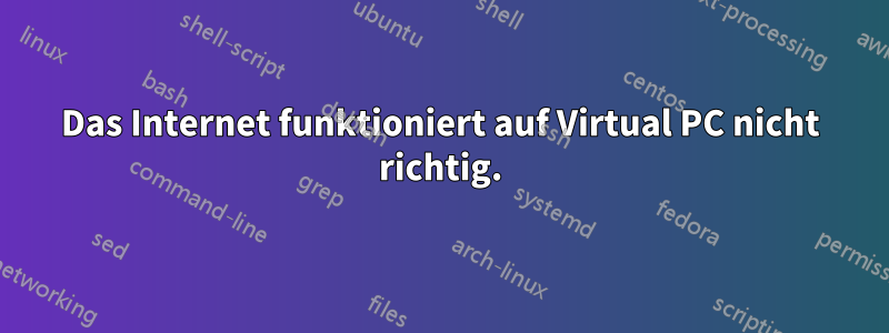Das Internet funktioniert auf Virtual PC nicht richtig.