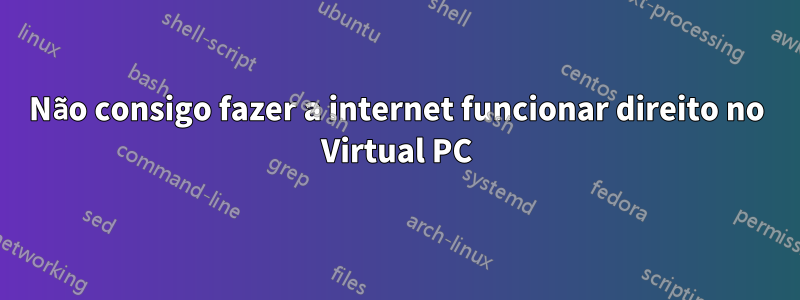 Não consigo fazer a internet funcionar direito no Virtual PC