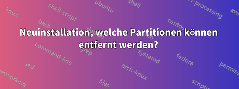 Neuinstallation, welche Partitionen können entfernt werden?