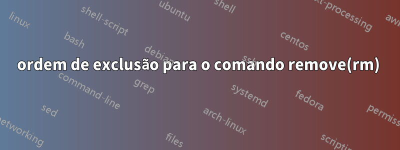 ordem de exclusão para o comando remove(rm)