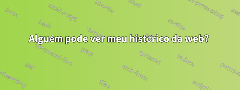 Alguém pode ver meu histórico da web?
