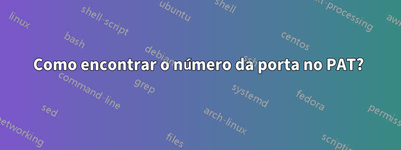 Como encontrar o número da porta no PAT?