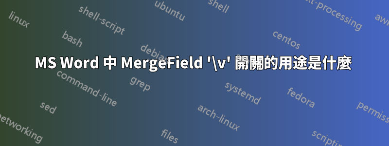 MS Word 中 MergeField '\v' 開關的用途是什麼