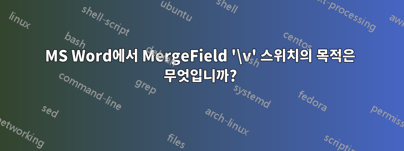 MS Word에서 MergeField '\v' 스위치의 목적은 무엇입니까?