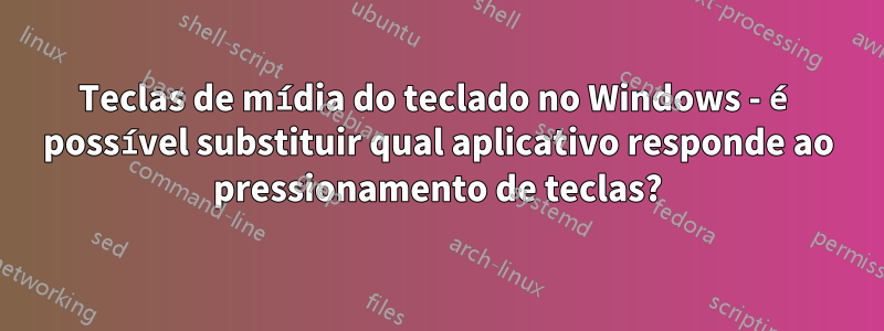 Teclas de mídia do teclado no Windows - é possível substituir qual aplicativo responde ao pressionamento de teclas?