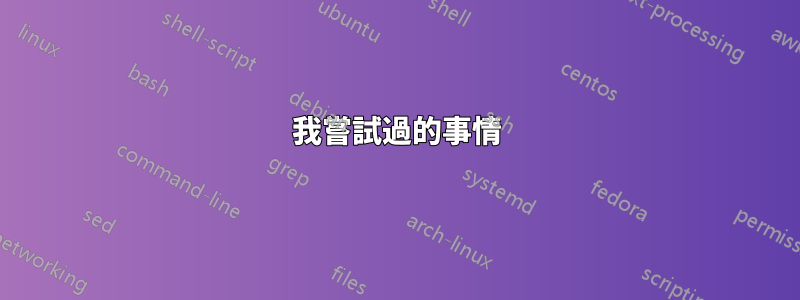 我嘗試過的事情