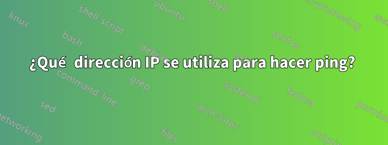 ¿Qué dirección IP se utiliza para hacer ping?