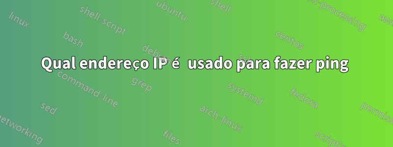 Qual endereço IP é usado para fazer ping