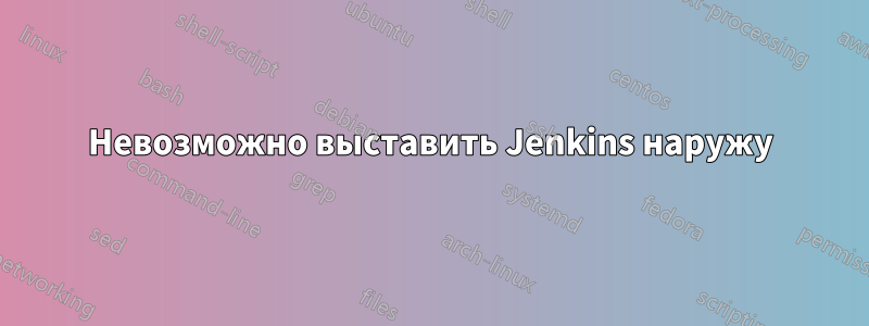 Невозможно выставить Jenkins наружу