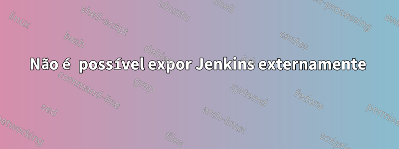 Não é possível expor Jenkins externamente