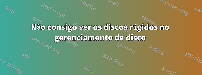 Não consigo ver os discos rígidos no gerenciamento de disco