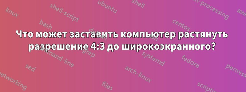 Что может заставить компьютер растянуть разрешение 4:3 до широкоэкранного?