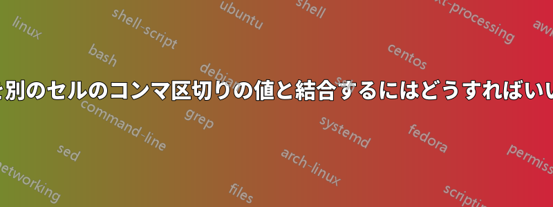 文字列を別のセルのコンマ区切りの値と結合するにはどうすればいいですか