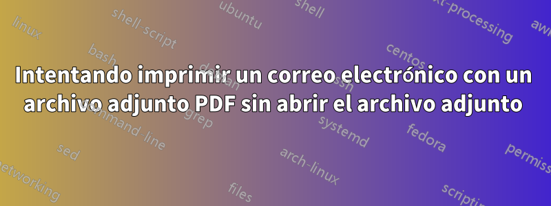 Intentando imprimir un correo electrónico con un archivo adjunto PDF sin abrir el archivo adjunto