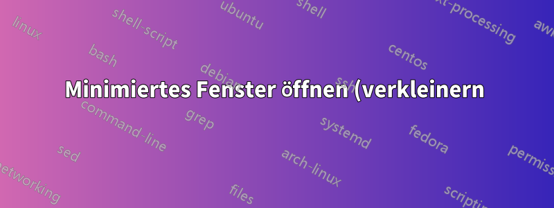Minimiertes Fenster öffnen (verkleinern) mit Tastenkombination in macOS Sierra 10.12.5
