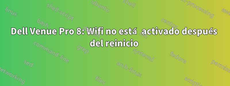 Dell Venue Pro 8: Wifi no está activado después del reinicio