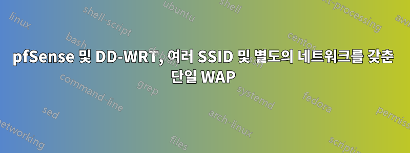 pfSense 및 DD-WRT, 여러 SSID 및 별도의 네트워크를 갖춘 단일 WAP