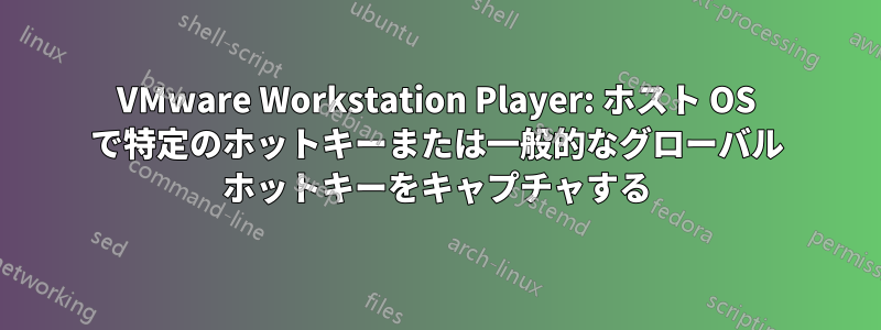 VMware Workstation Player: ホスト OS で特定のホットキーまたは一般的なグローバル ホットキーをキャプチャする