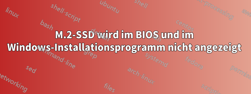 M.2-SSD wird im BIOS und im Windows-Installationsprogramm nicht angezeigt