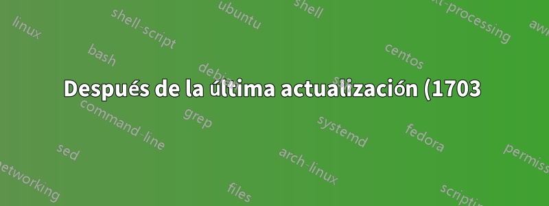 Después de la última actualización (1703), mi menú de inicio está deshabilitado en Windows 10. ¿Cómo soluciono esto?