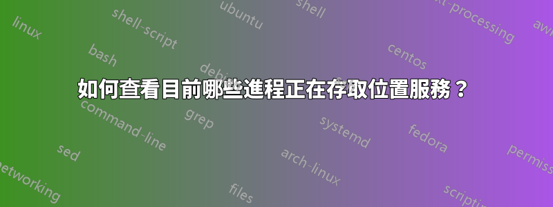 如何查看目前哪些進程正在存取位置服務？