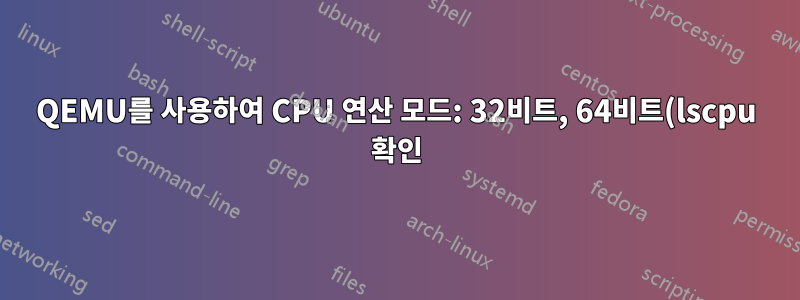 QEMU를 사용하여 CPU 연산 모드: 32비트, 64비트(lscpu 확인)를 지원하는 i686 시스템에서 amd64 애플리케이션을 실행합니다. 내 OS 우분투 16.04