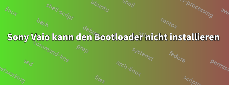 Sony Vaio kann den Bootloader nicht installieren