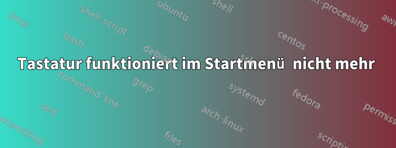 Tastatur funktioniert im Startmenü nicht mehr