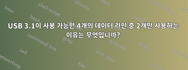 USB 3.1이 사용 가능한 4개의 데이터 라인 중 2개만 사용하는 이유는 무엇입니까?