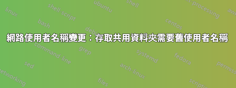 網路使用者名稱變更：存取共用資料夾需要舊使用者名稱