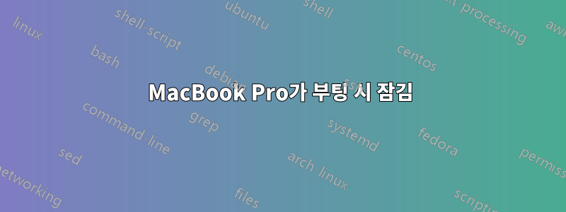 MacBook Pro가 부팅 시 잠김