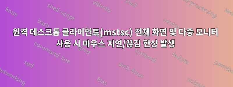 원격 데스크톱 클라이언트(mstsc) 전체 화면 및 다중 모니터 사용 시 마우스 지연/끊김 현상 발생