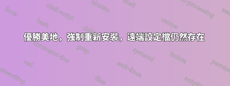 優勝美地，強制重新安裝，遠端設定檔仍然存在