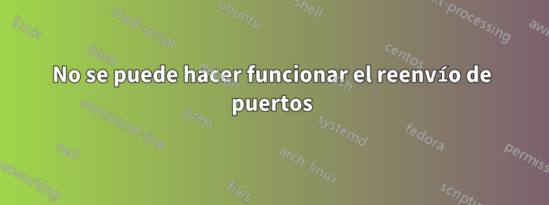 No se puede hacer funcionar el reenvío de puertos