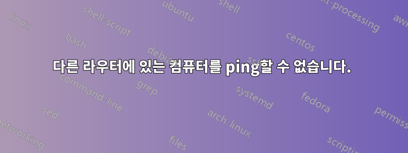 다른 라우터에 있는 컴퓨터를 ping할 수 없습니다.