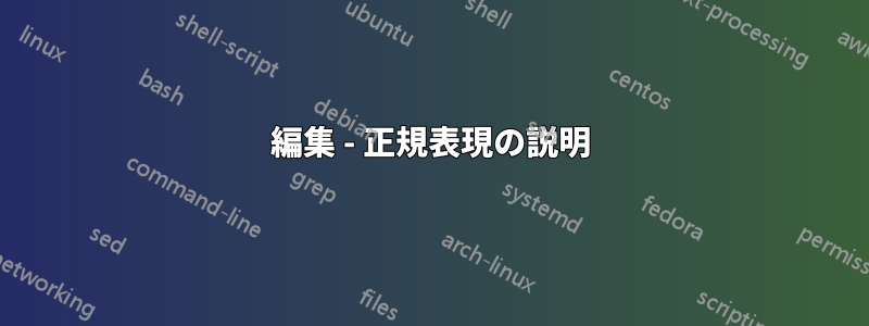 編集 - 正規表現の説明