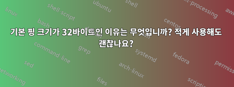 기본 핑 크기가 32바이트인 이유는 무엇입니까? 적게 사용해도 괜찮나요?