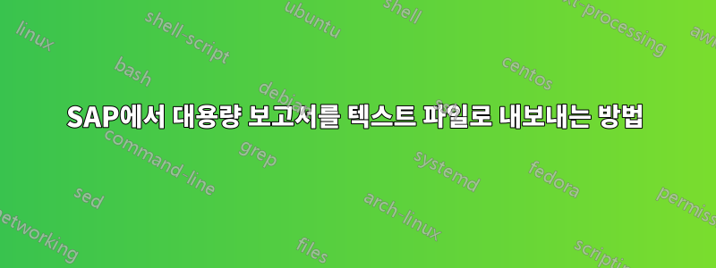 SAP에서 대용량 보고서를 텍스트 파일로 내보내는 방법