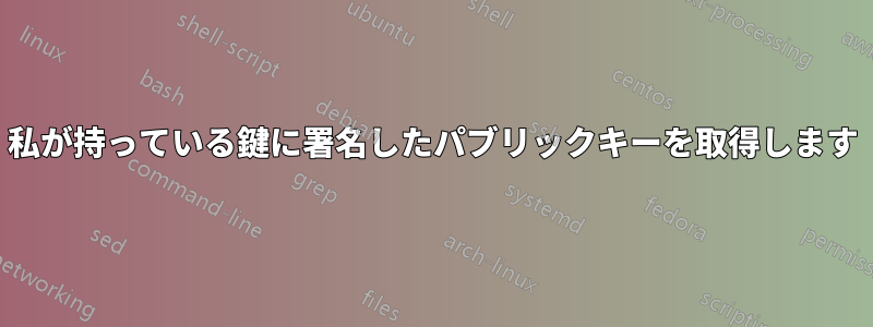 私が持っている鍵に署名したパブリックキーを取得します