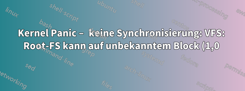 Kernel Panic – keine Synchronisierung: VFS: Root-FS kann auf unbekanntem Block (1,0) nicht gemountet werden