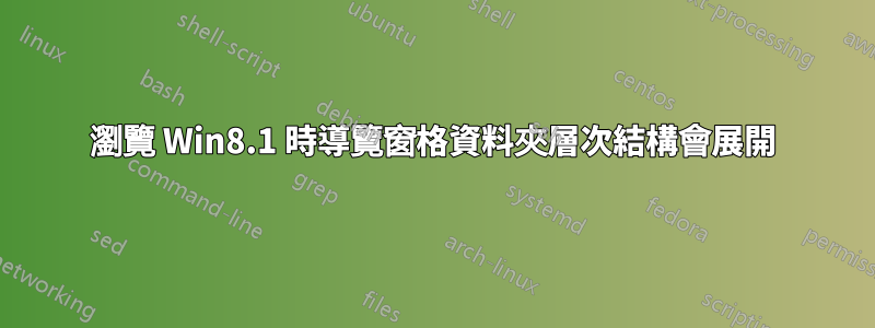瀏覽 Win8.1 時導覽窗格資料夾層次結構會展開