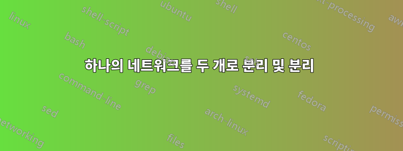 하나의 네트워크를 두 개로 분리 및 분리